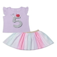 Miniville Toddler SS rođendanski set - Pet majica i suknja Tutu, odjeća