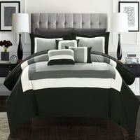 10-komad luksuznih colorblock comforter posteljina s bonus list setom, kralj, zeleni