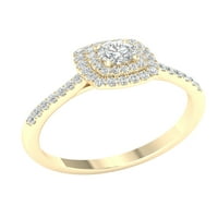 Imperial CT TDW okrugli dijamantni dvostruki halo zaručnički prsten u 10k žutom zlatu