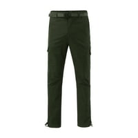 B91XZ muške znojne hlače muške solidne boje povremeni modni ulični stil Veliki džep s više džepnih remena Slim