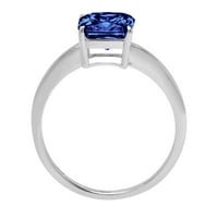 18-karatni prsten od bijelog zlata od bijelog zlata s 2-karatnim prozirnim imitacijskim dijamantom asssher rezom