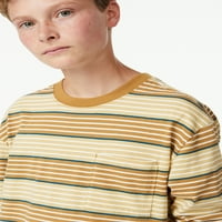 Široke majice dugih rukava za dječake s prugastim i kliznim pletenicama, veličine 4-18