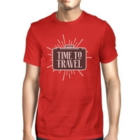 Muška crvena pamučna majica s okruglim vratom poklon za ljeto