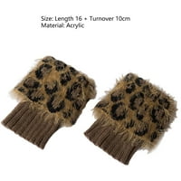 Par čarapa za čizme moderan leopard print pahuljaste heklane manžete za čizme toppers čarape za zimu