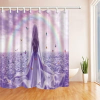 Dugin dekor djevojka s ljubičastom suknjom u lavandi poliesterska tkanina za kupaonicu za tuširanje