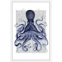 Marmont Hill Plava hobotnica 3 uokvirena tiskana slika
