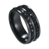 Prstenovi za žene dva reda dijamantnih prstenova muški i ženski univerzalni prstenovi Modni prstenovi Metal Crna