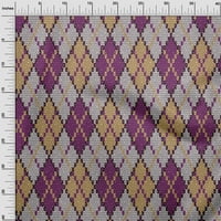 Oneoone Rayon Purple Fabric Argyle Diy odjeća za prešivanje tkanine tkanina tkanina po dvorištu široka
