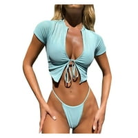 Bikini set za žene bikini print set kupaći kostim za šivanje u boji punjeni grudnjak kupaći kostimi za plažu