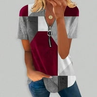 Rasprodaja ženskih vrhova u A-listi-Modne udobne majice, ležerna bluza s okruglim vratom s printom, majice kratkih