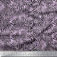 Soimoi ljubičasta viskoza Šifonska tkanina leopard i divlja životinjski dekor kože tkanina tiskana bty široka