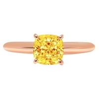Prsten od ružičastog zlata od 18 karata s dijamantnim rezom u obliku jastučića od dijamanta od 3,5