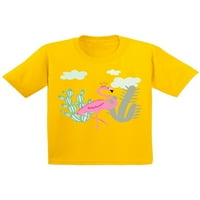 Neugodni stilovi Flamingo Cactus Mladi košulja Slatka ljetna košulja za djecu Pink Flamingo majica za dječake