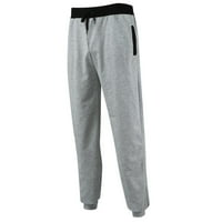 Teretne hlače za muškarce srednjeg struka jednobojne trenirke za jogging rastezljivi džepovi