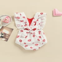 _ / Princezin kombinezon za Valentinovo za djevojčice ukrašen šljokicama u obliku srca čipkasti kombinezon bez