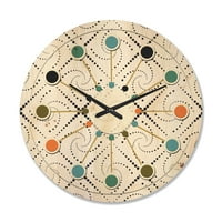 DesignArt 'Geometrijski apstraktni retro minimalni uzorak iii' Moderni zidni sat iz sredine stoljeća