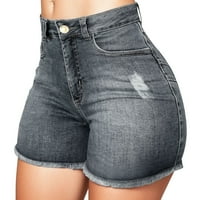 Durtebeua ženska vruća ljetna traper kratki kratke hlače Stilska ležerna plaža Ripped Jeans hlače sive xxxl