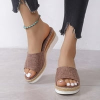 Ženske ravne klizačke sandale, ljetne modne sandale lepršave jastuke Osnovne obične papuče klizanje na sandalama