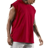 Muške majice muške fitnes majice trening pulover sportski slobodan rukav na kapuljačama s prslukom s prslukom