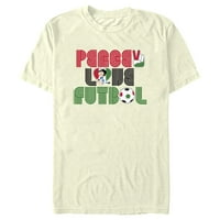 Muška Betty Boop Peace Love Soccer Graphic Tee bež velika
