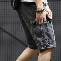 Muške hlače Ljetne traper -kratke hlače od solidnih boja Korejska verzija muških srednjih hlača s pet točaka hlače