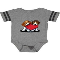 Inktastični beagle srdačni duo poklon dječak ili djevojački bodi