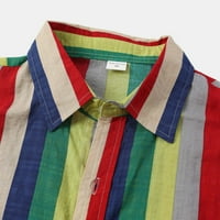 Muške košulje u A-listi, muške ljetne Ležerne Resort prugaste košulje u kontrastnoj boji s printom revera i kratkih