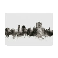 Zaštitni znak likovna umjetnost 'Lincoln England Skyline Black White' platno umjetnost Michaela Tompsetta