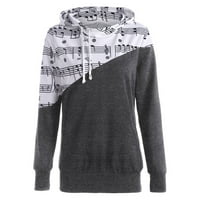 Sngxgn Muški grafički ispis s kapuljačama s dugim rukavima Blok pulover muški zip up hoodie, siva, veličina m