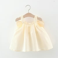 Haljine za djevojke 3d leptir krila print solidna sunčana haljina bijela 12- mjeseci 12-18m