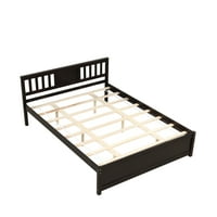 JS moderni dizajn drvena platforma Kraljica kreveta s uzglavljem za boju espressa