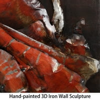 Dama u crvenoj boji, ručno oslikana 3-inčna Metalna zida, 22 72 2.8
