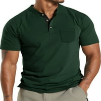Glonme muški ljetni vrhovi v vrat t majice solidna boja polo košulja muškarci atletski pulover classic fit kratki