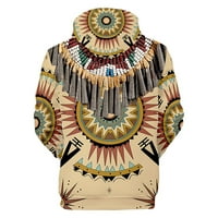 Muške kapuljače duksevi etnički stil 3D digitalni ispis pulover s kapuljačom