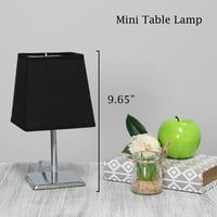 Mini kromirana stolna svjetiljka jednostavnog dizajna s kvadratnim sjenilom od tkanine u stilu carstva