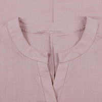 košulje za žene, košulja s rukavima i dekolte u obliku slova u, Jednobojni gornji dio, Plus Ležerne ženske veličine,