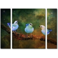 Zaštitni znak likovne umjetnosti '' Tri male plave ptice '' Lois Bryan 24 32 Multi Panel Art Set