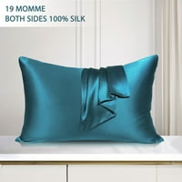 Jedinstvene ponude Momme svilene jastučnice s patentnim paunom paunom Blue 20 36