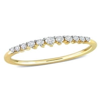 14-karatni Ženski dijamantni prsten od žutog zlata od žutog zlata s diplomom polu-vječnost