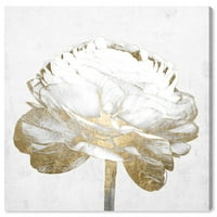 Wynwood Studio Fashion and Glam Wall Art Canvas Otisci 'White Love Peony Goind Gold' Moda - zlato, bijelo