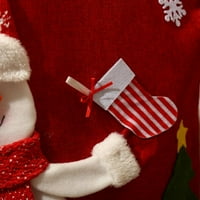 Dekor božićnih navlaka za stolice, Božićni šešir Djeda Mraza s crvenim šeširom sa snježnim pahuljicama, setovi
