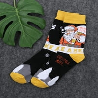 Božićne čarape za odrasle s crtanim šarenim uzorkom debele svečane papuče poklon za čarape