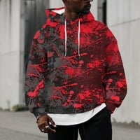 Kali_store muški zip up hoodie muške kapuljače 3D kapuljača s kapuljačama pulover kapuljača crvena, l