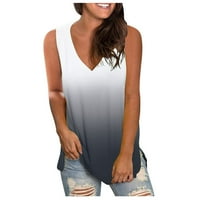Yuwull Womens Plus veličine spremnika vrhovi košulje bez rukava vneck casual camisole gradijent labav fit prsluk