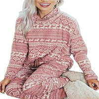 Slušajte Wind Women Christmas Pidžama Set casual pulover dugih rukava Top String String Tomn Home odjeće