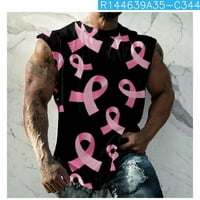 Ružičasti navijač za rak dojke muške majice majice bez rukava Nekrave Slatke grafičke majice tenk karcinoma dojke