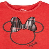 Minnie Mouse dugi rukav Minnie Mouse Ruffle Top i Plaid suknja, odjeća