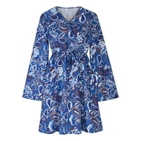 Ljetne haljine djevojke haljine klizač fit & flare haljina plava xl