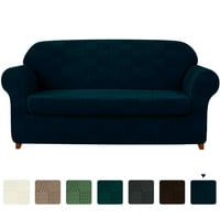Subrte Stretch 2-komad kauča kauč za patchwork uzorak kauč poklopca Poklopac Namještaj Slipcing （tamnoplava, loveyat)