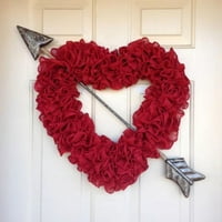 16 Valentinski dan vijenaca, vijenac od srca s bivolom s karištima za umjetna vrata za djevojčice za djevojčicu,